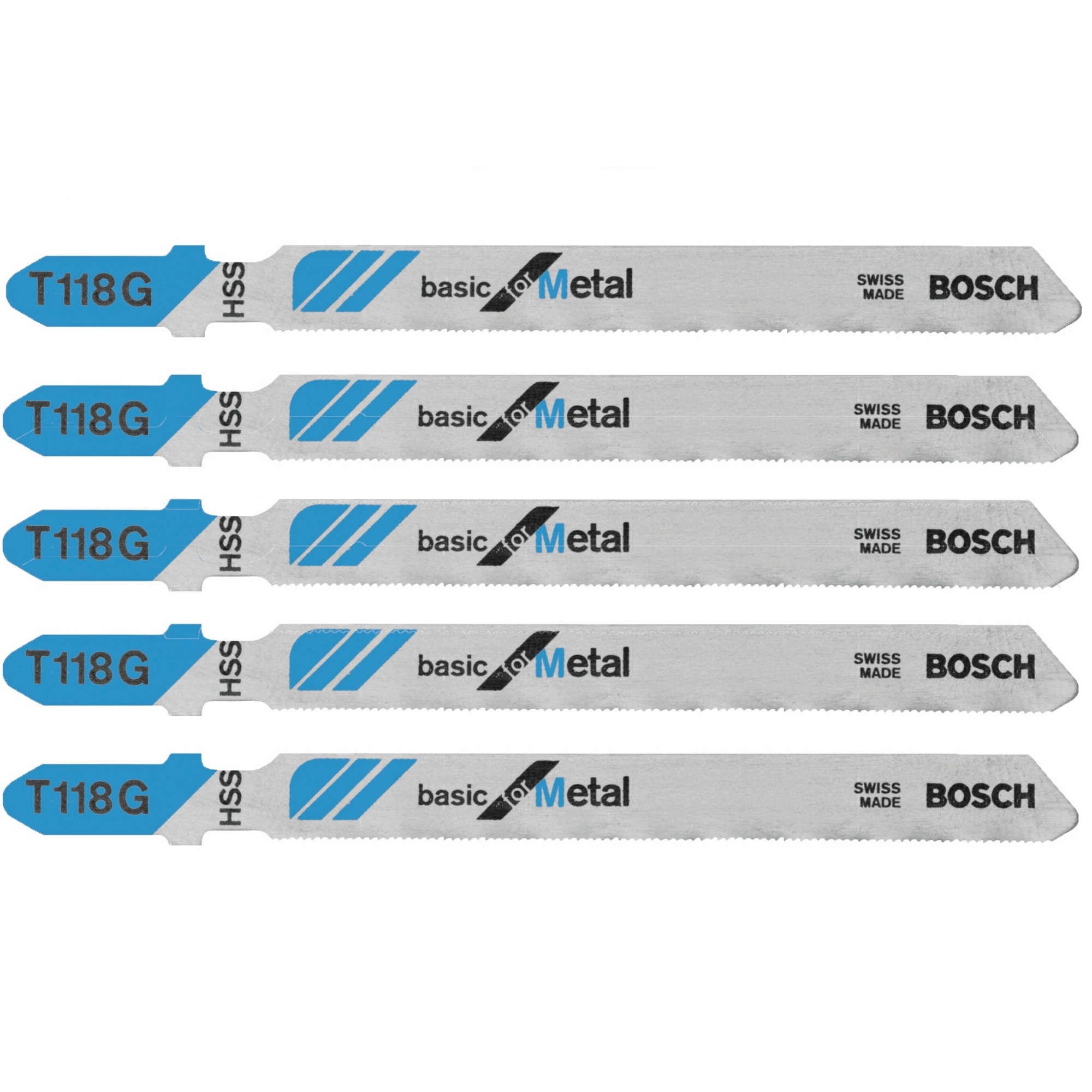 Bosch T-Shank Jig Saw Blades — 3 5/8in., 36 TPI, Basic for Metal, 5 Pcs, Model# T118G